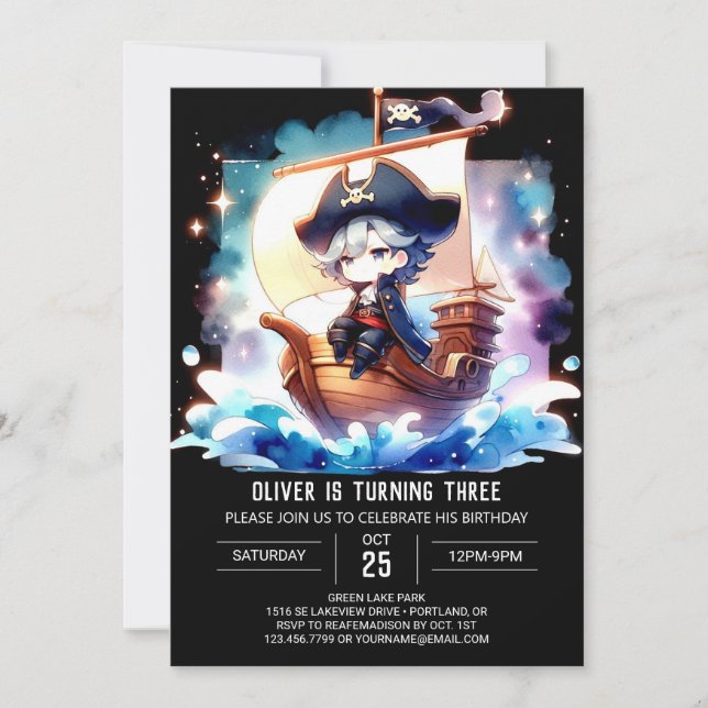 Invitation Magic Kids Pirate Anniversaire (Devant)