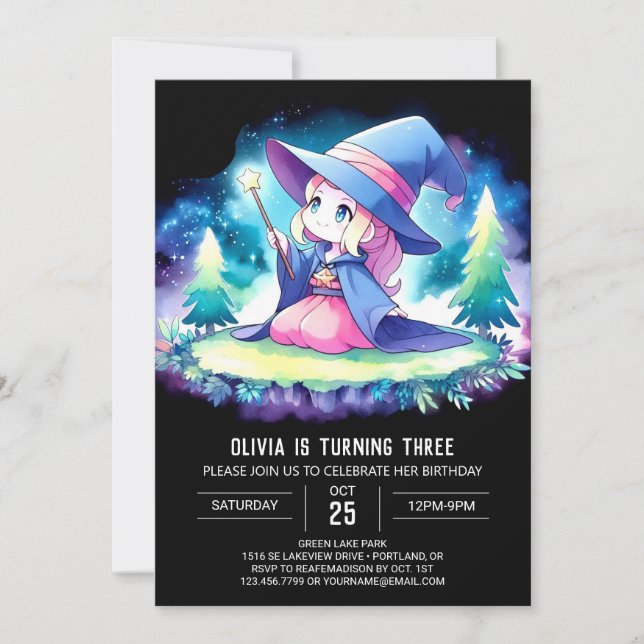 Invitation Magic Kids Wizard Anniversaire (Devant)