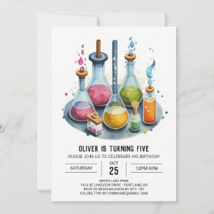 Invitation Magic Lab Chimie Scientifique Anniversaire
