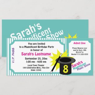 Invitation Magic Me Anniversaire Turquoise
