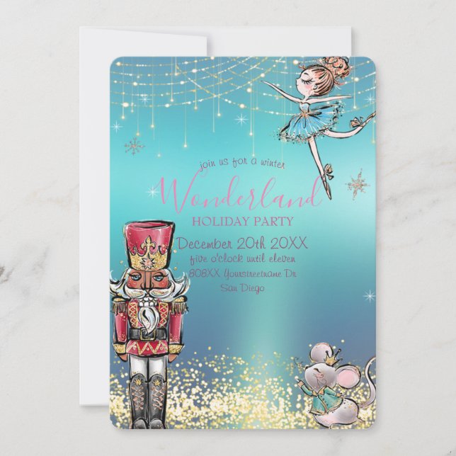 Invitation Magic Nutcracker Winter Wonderland Fête (Devant)
