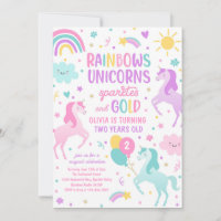 Magic Rainbow Pastel Unicorn fête d'anniversaire