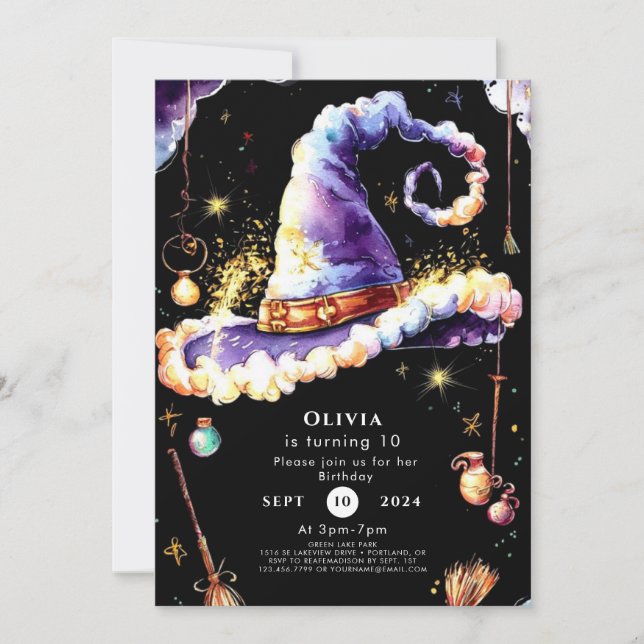 Invitation Magic Simple Boho Wizard Anniversaire (Devant)