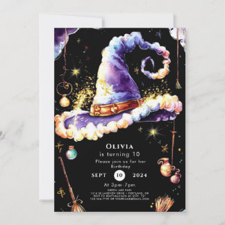 Invitation Magic Simple Boho Wizard Anniversaire