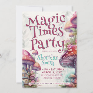 Invitation Magic Times Party Quirky Fungi Imaginaire de champ