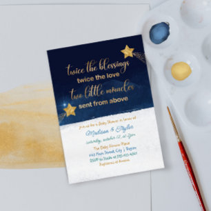 Invitation Magic Tir Star Twin Baby shower