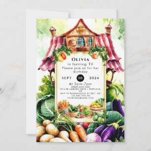 Invitation Magic Vegetables Farmers Market Anniversaire