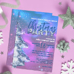 Invitation Magic Winter Wonderland Corporate Christmas Party<br><div class="desc">Entrez dans un pays des merveilles hivernales avec notre invitation personnalisée à la fête de Noël. Le design est orné d'un sapin de Noël étincelant, symbolisant la lumière et l'espoir de la saison, dans un décor fascinant de tons rose, violet et bleu. N’oubliez pas que cette invitation est personnalisable pour...</div>