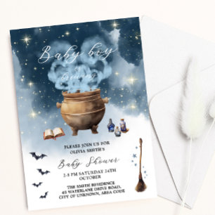 Invitation Magic Witch Cauldron Baby Boy Brewing Baby shower