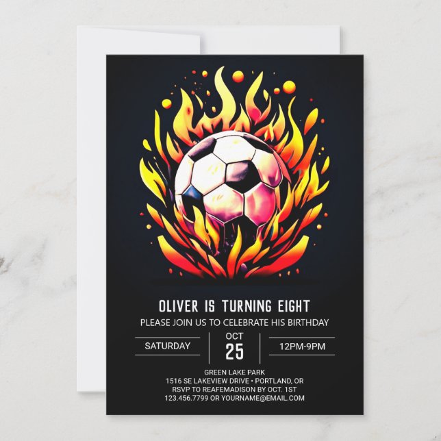 Invitation Magical Ball Online Soccer Anniversaire (Devant)