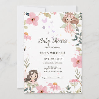 Invitation Magical Boho Fairy Baby Shower Invitatio