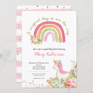 Invitation Magical Day est sur l'invitation Baby shower Way