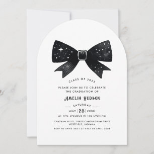 Invitation Magical Elegant Black Bow Arch Party