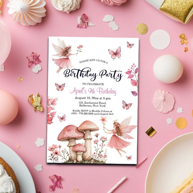 Invitation Magical Fairies Wonderland 9e anniversaire (Créateur téléchargé)