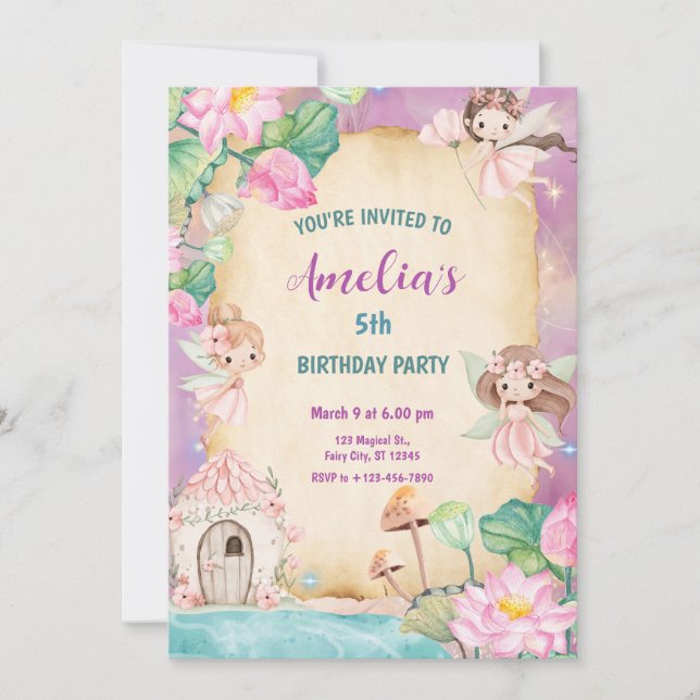 Invitation Magical Fairy Garden (Devant)