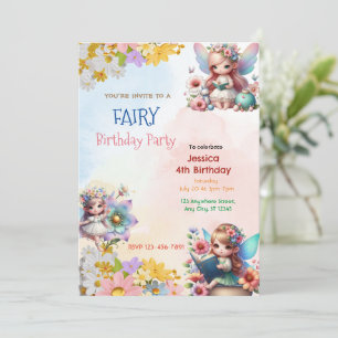 Invitation Magical Fairy Garden : Enchanted Birthday Invitati