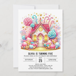Invitation Magical Happy Candyland Digital Anniversaire