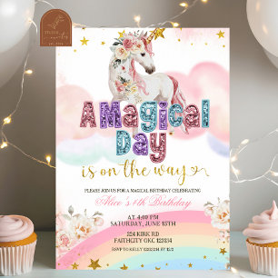 Invitation Magical Licorne Magical Day est en route anniversa