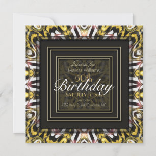 Invitation Magical Love Black Gold Lights 50e anniversaire