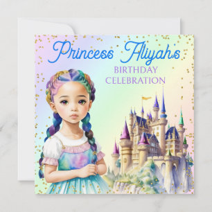 Invitation Magical Pastel Princess Imaginaire Rainbow Castle