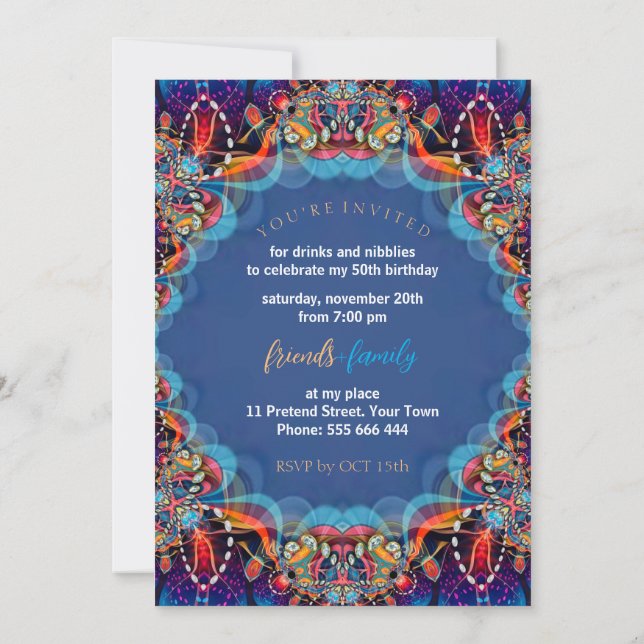 Invitation Magical Royale 50e anniversaire Diner Party (Dos)