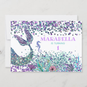 Invitation *~* Magical Sea Horse Mermaid's Tail Anniversaire 