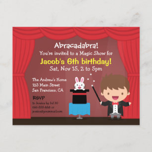 Invitations Faire Part Cartes Spectacle Magie Zazzle