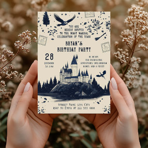 Invitation Magicien Château fête d'anniversaire