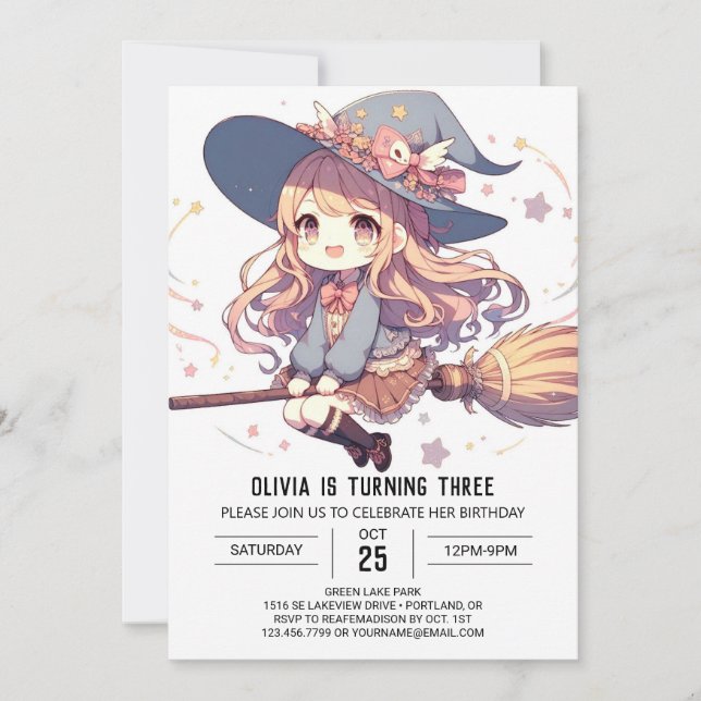 Invitation Magicien majestueux Whimsical Anniversaire (Devant)