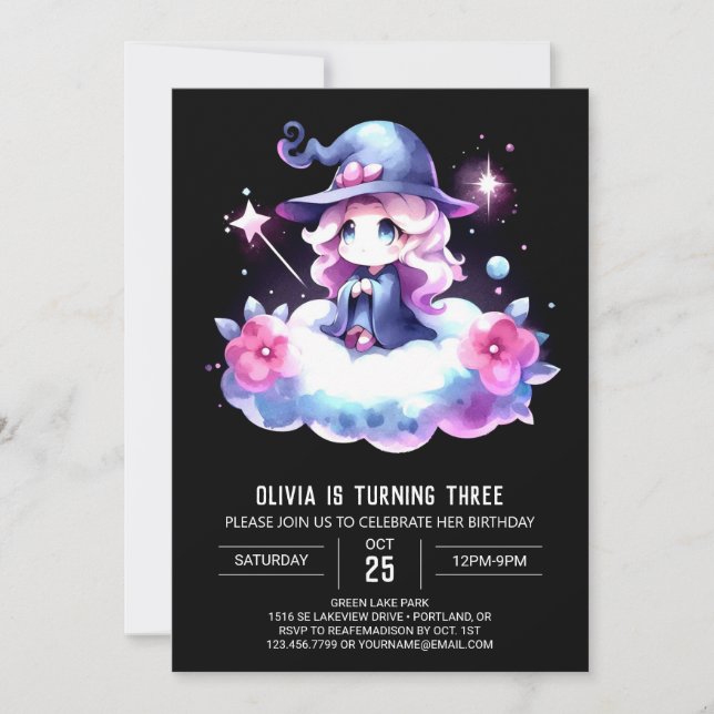Invitation Magicien majestueux Whimsical Anniversaire (Devant)