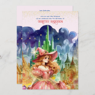 Invitation Magicien Oz Anniversaire Bonne Sorcière Anniversai