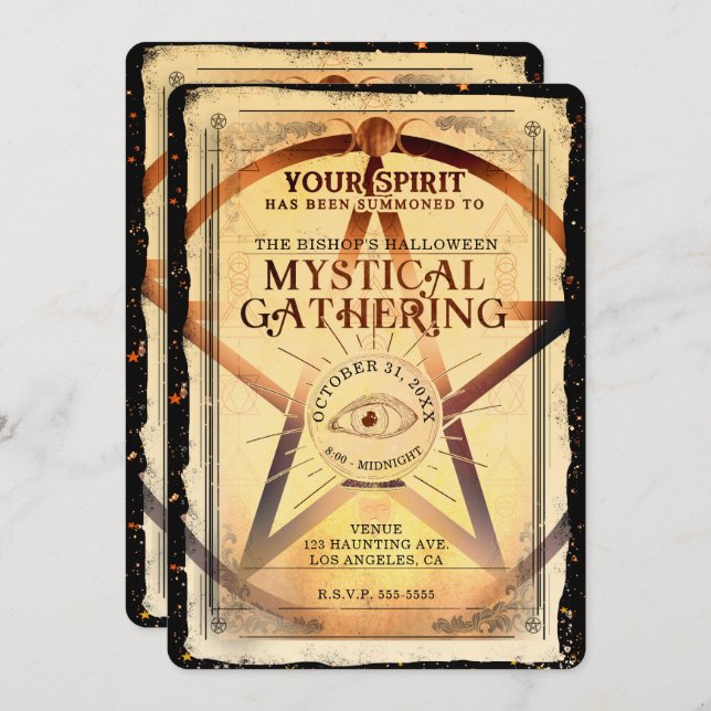 Invitation Magick Mystical Gthering Fortune Teller Eye Party (Devant / Derrière)