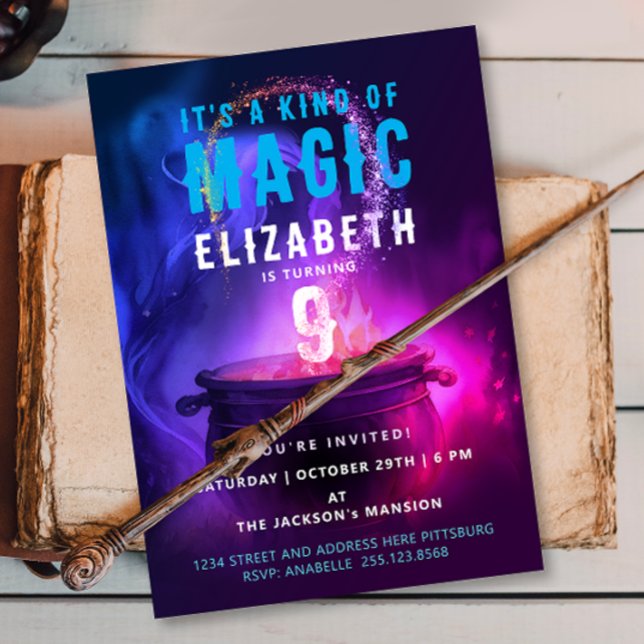 Invitation Magie amusante Purple Wicca Wizard Potion Brûler P (Créateur téléchargé)