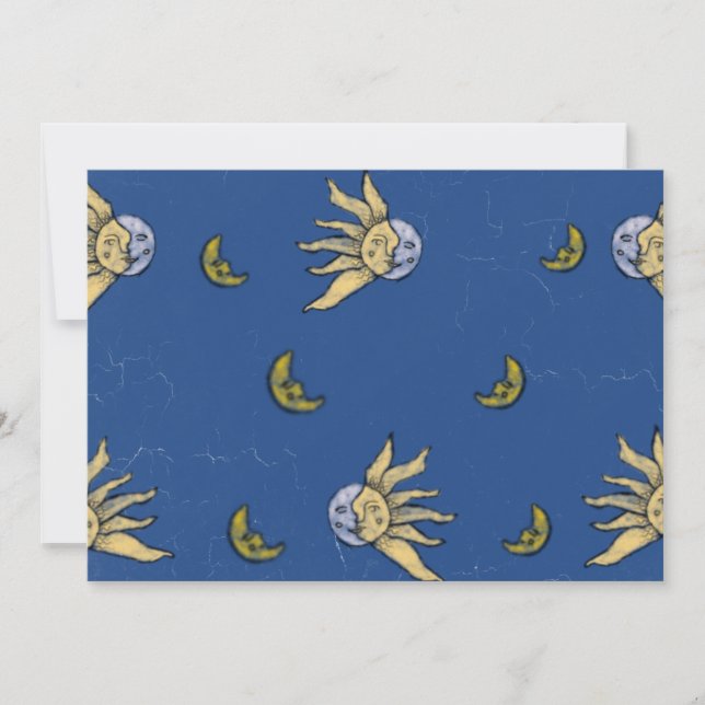 Invitation Magie Céleste Bleue Whimsigoth Ciel (Devant)