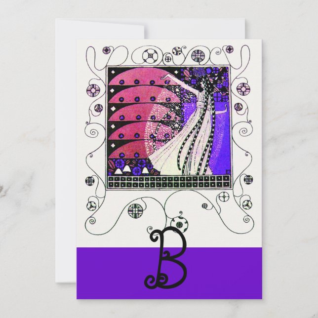 Invitation MAGIE DU PRINTEMPS ,noir bleu rouge marron vif (Devant)