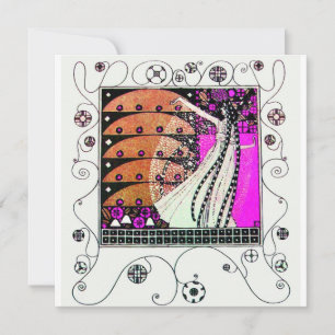 Invitation MAGIE DU PRINTEMPS violet blanc brun clair