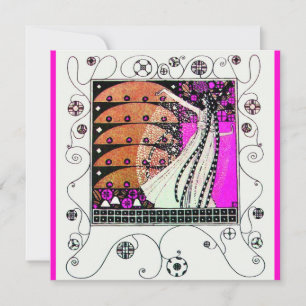 Invitation MAGIE DU PRINTEMPS violet blanc marron clair