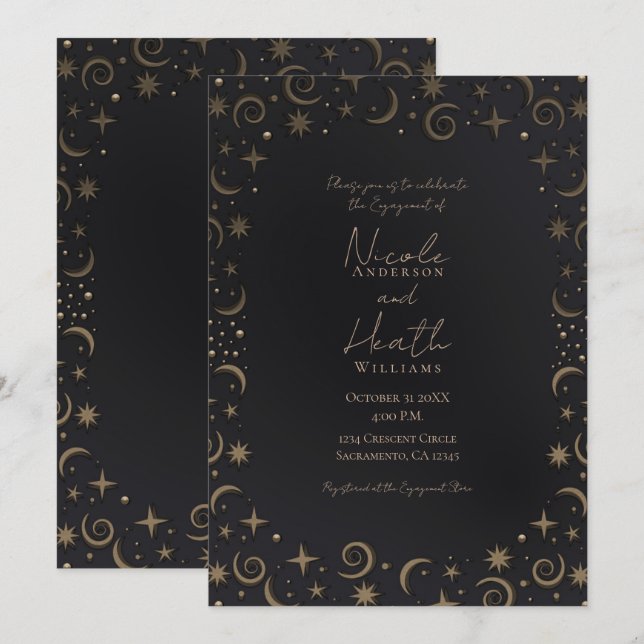 Invitation Magie Fantaisiste Tourbillons Célestes Nuit de Fia (Devant / Derrière)