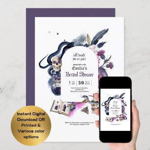 Invitation Magie gothique Halloween Fête des mariées sorcière