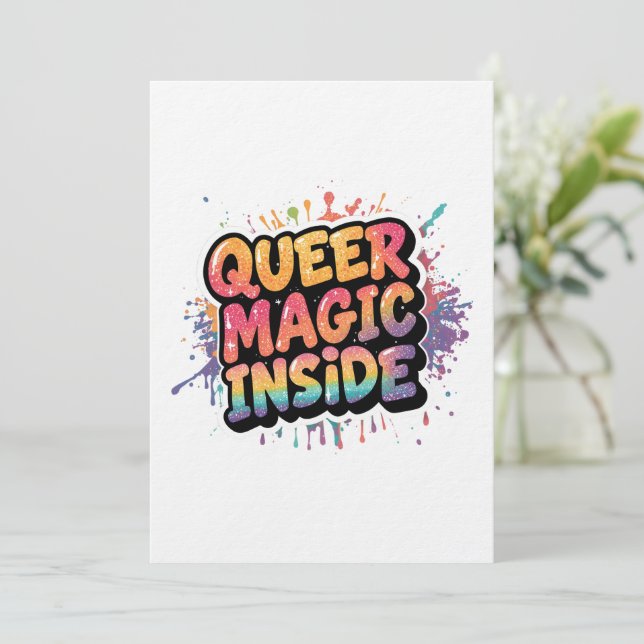 Invitation Magie queer à l'intérieur  Conception de citation  (Debout devant)