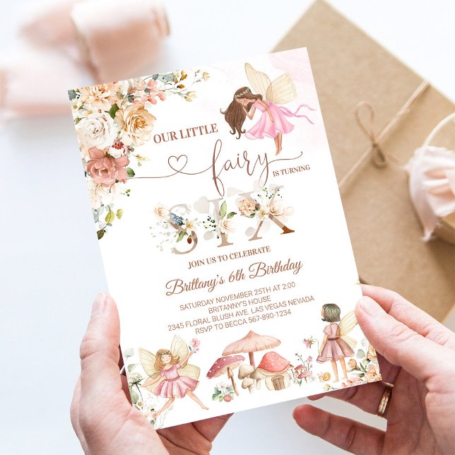 Invitation Magique Anniversaire Papillon Floral Fé (Créateur téléchargé)
