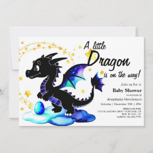 Invitation Magique aquarelle Dragon Boy Baby shower