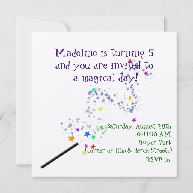 Invitation magique d'anniversaire 2 (Devant)