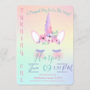 Invitation magique d'anniversaire de licorne