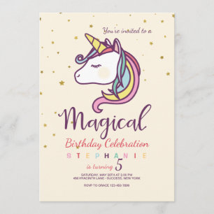 Invitation magique de licorne