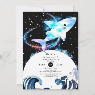 Invitation Magique Editable Marine Shark Anniversaire