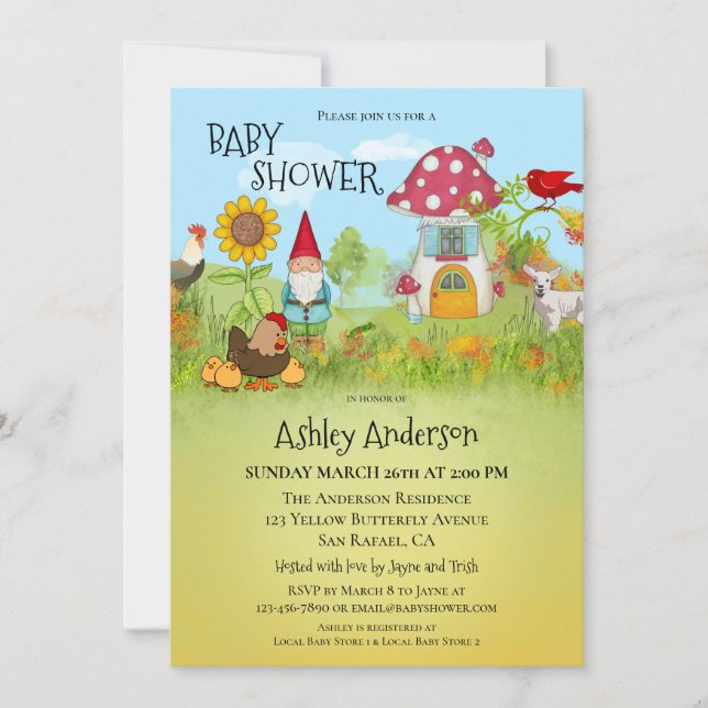 Invitation Magique Enchanted Garden Baby shower (Devant)