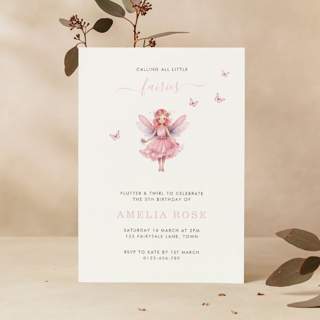 Invitation Magique Fairy Anniversaire Whimsical Simple Élégan (Créateur téléchargé)