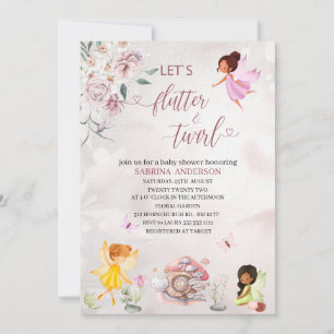 Invitation Magique Floral Fairy Princess baby shower Invita