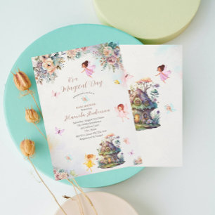 Invitation Magique Floral Fairy Princesse aquarelle Baby Sho